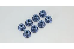 1-N4056FN-B | Kyosho 4mm Blue Aluminium Flanged Nyloc Nuts 8Pcs