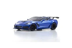 32334BL | Kyosho Mini-Z Chevrolet Corvette ZR1 RWD Electric RTR On Road RC Car - Elkhart Lake Metallic Blue W/ LEDs